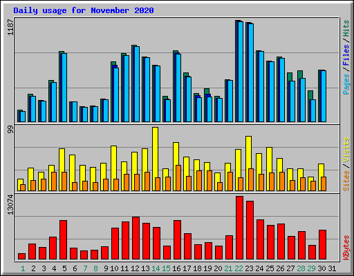 Daily usage for November 2020