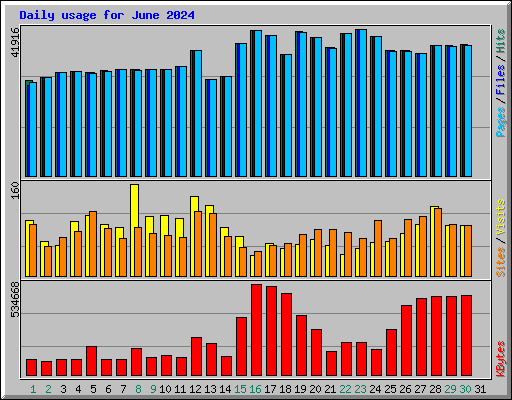 Daily usage for June 2024