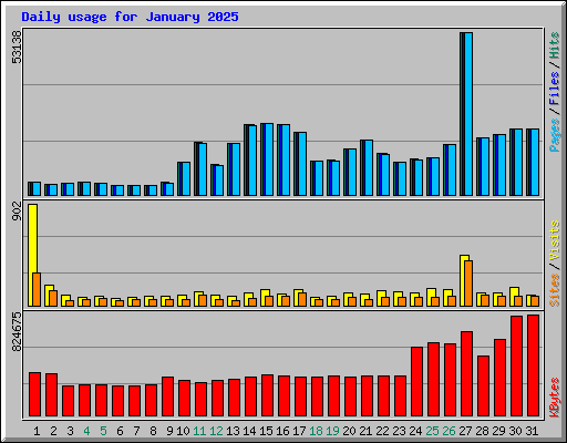 Daily usage for January 2025