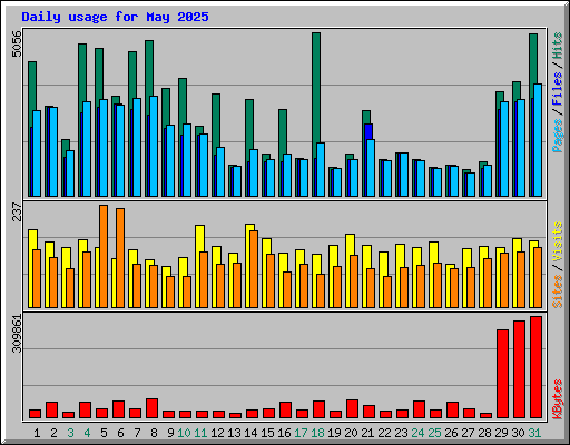 Daily usage for May 2025