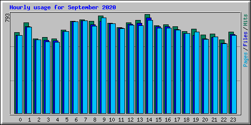 Hourly usage for September 2020