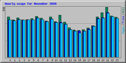 Hourly usage for November 2020